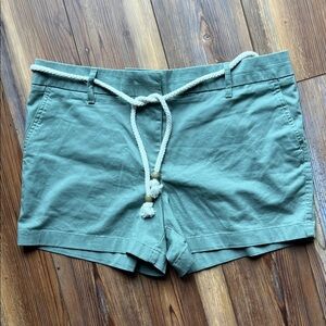 British Khaki Green Shorts with Rope Belt Detail Sz 12
